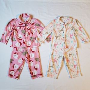 Carter's Girl's 2T Flannel Christmas Pajamas